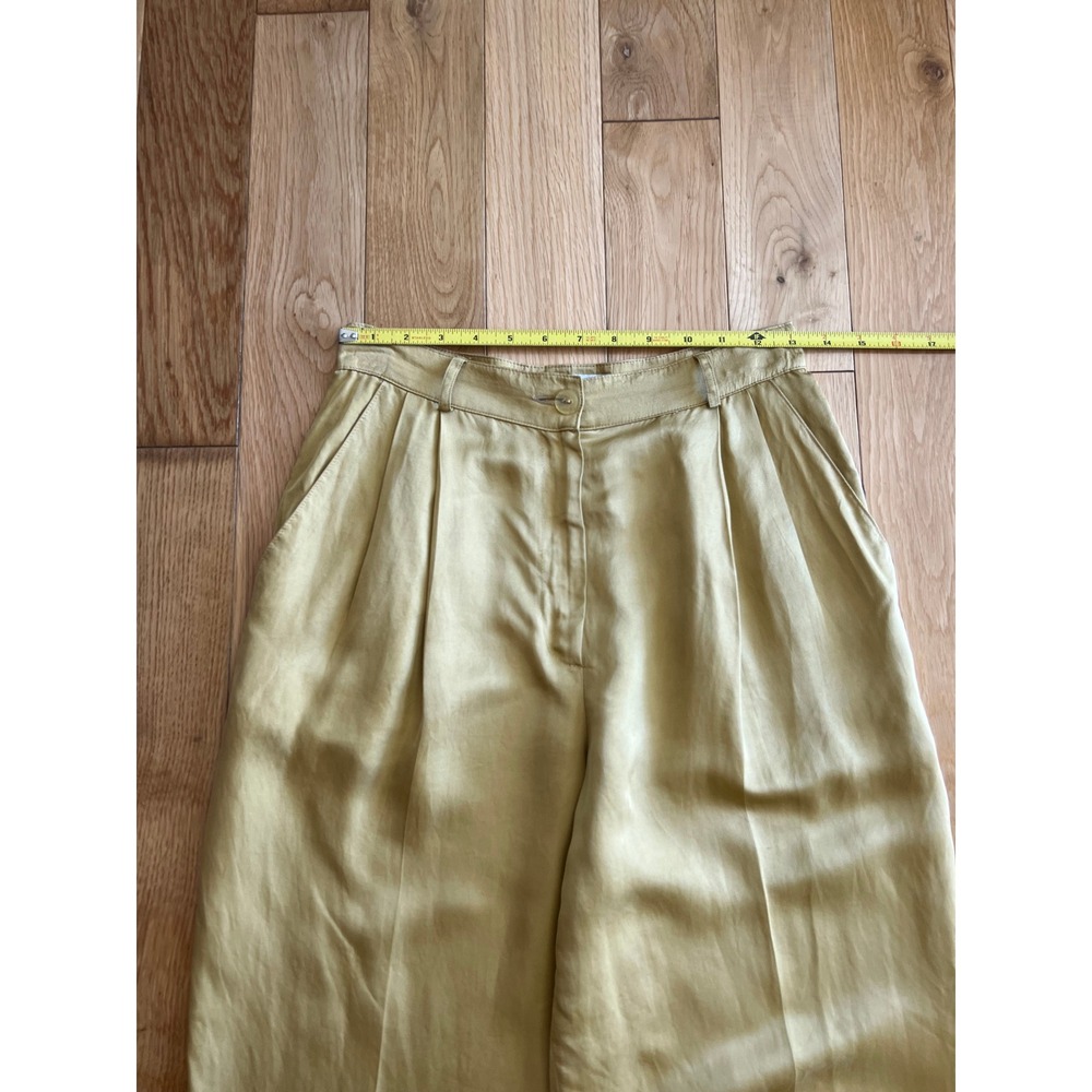 VTG Genny 2 Piece Sleeveless 100% Silk Pant Suit Yellow Made in Italy Size US 4 - Picture 7 of 15